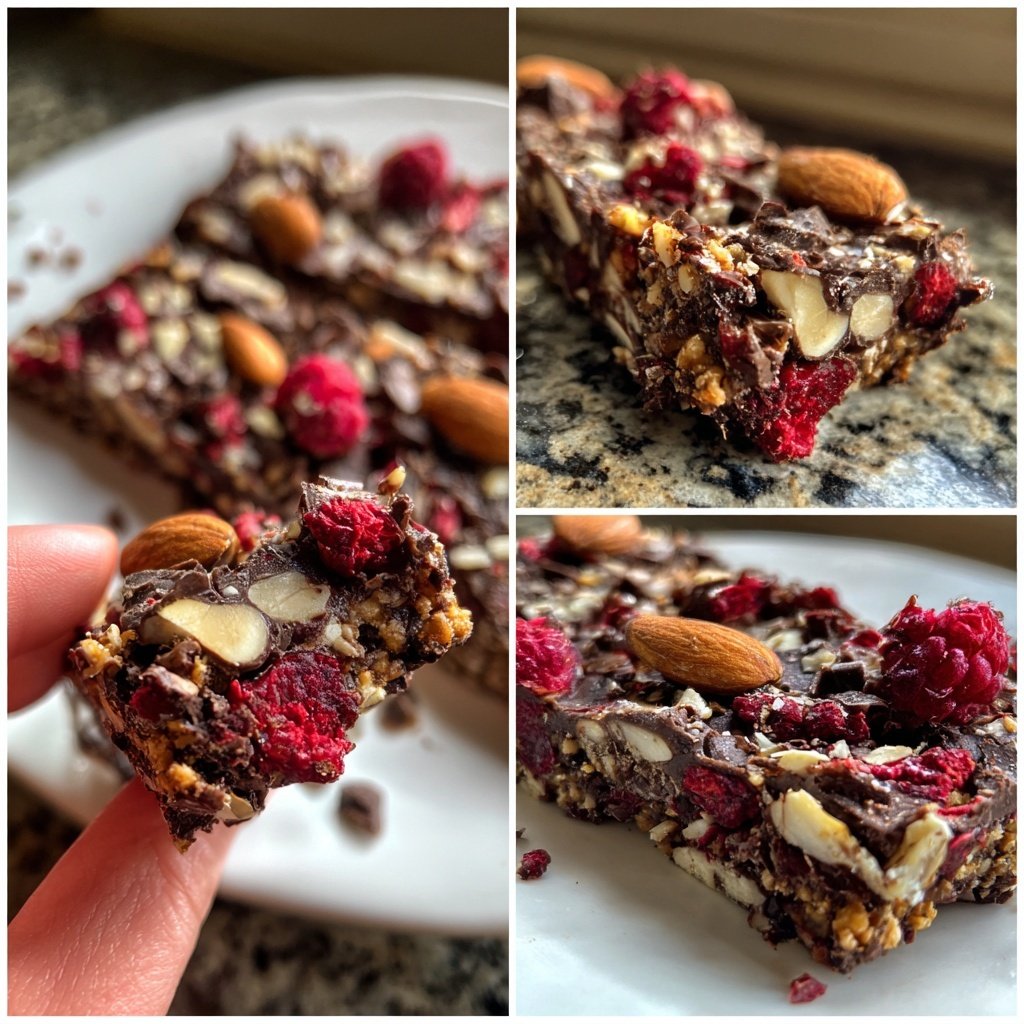 Chocolate Raspberry Almond Snack Bars