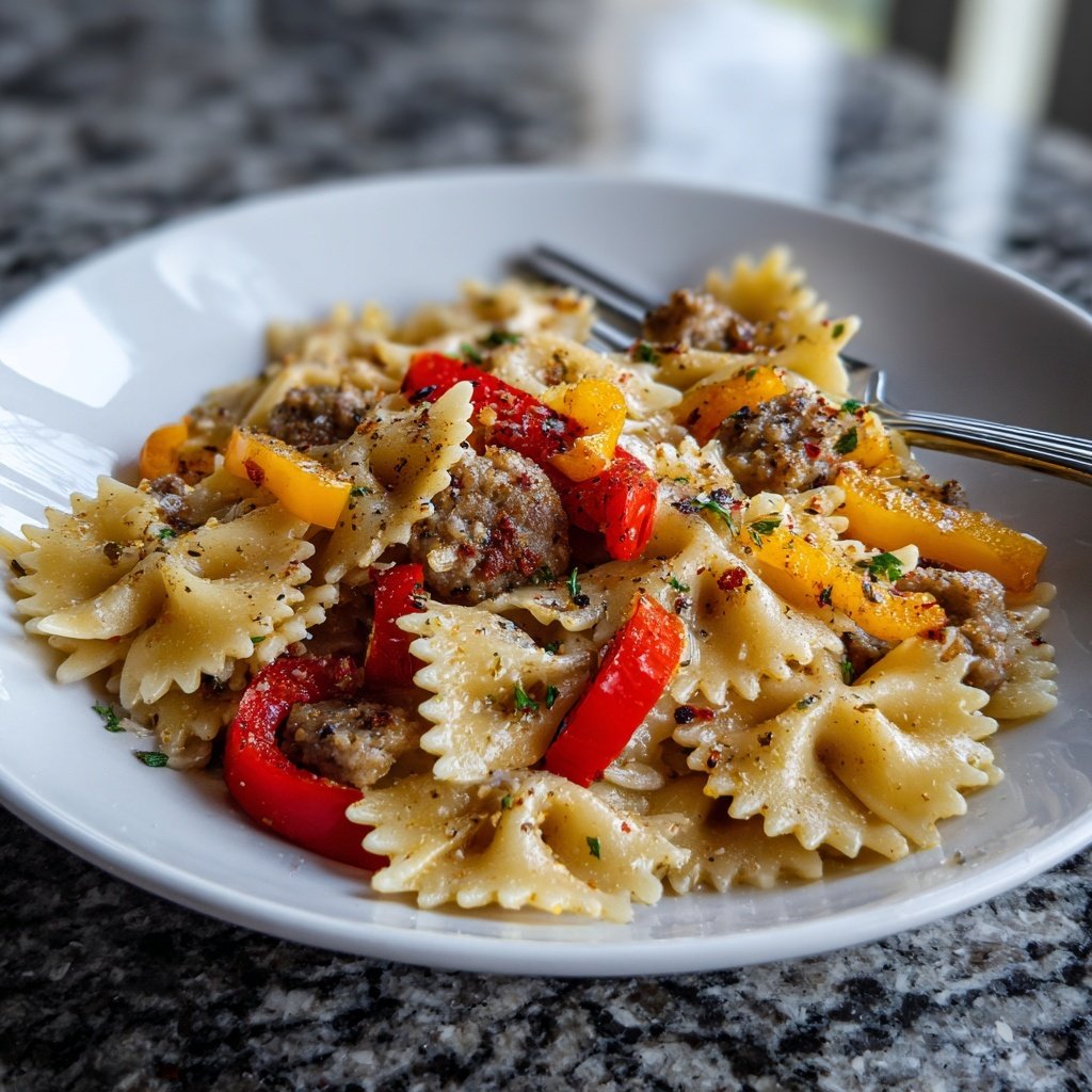 Bow Tie Pasta With Sausage And Peppers