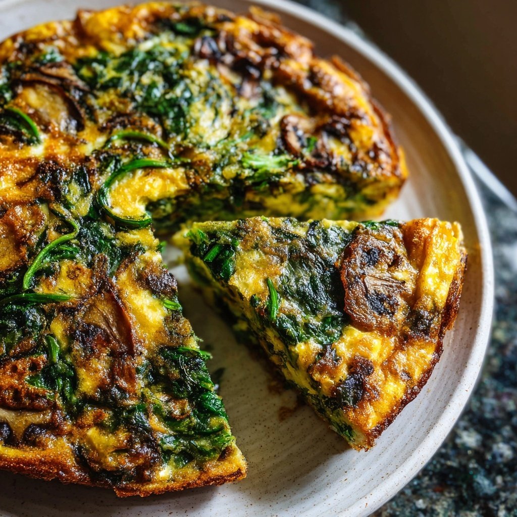 Healthy Dinner Spinach Mushroom Frittata