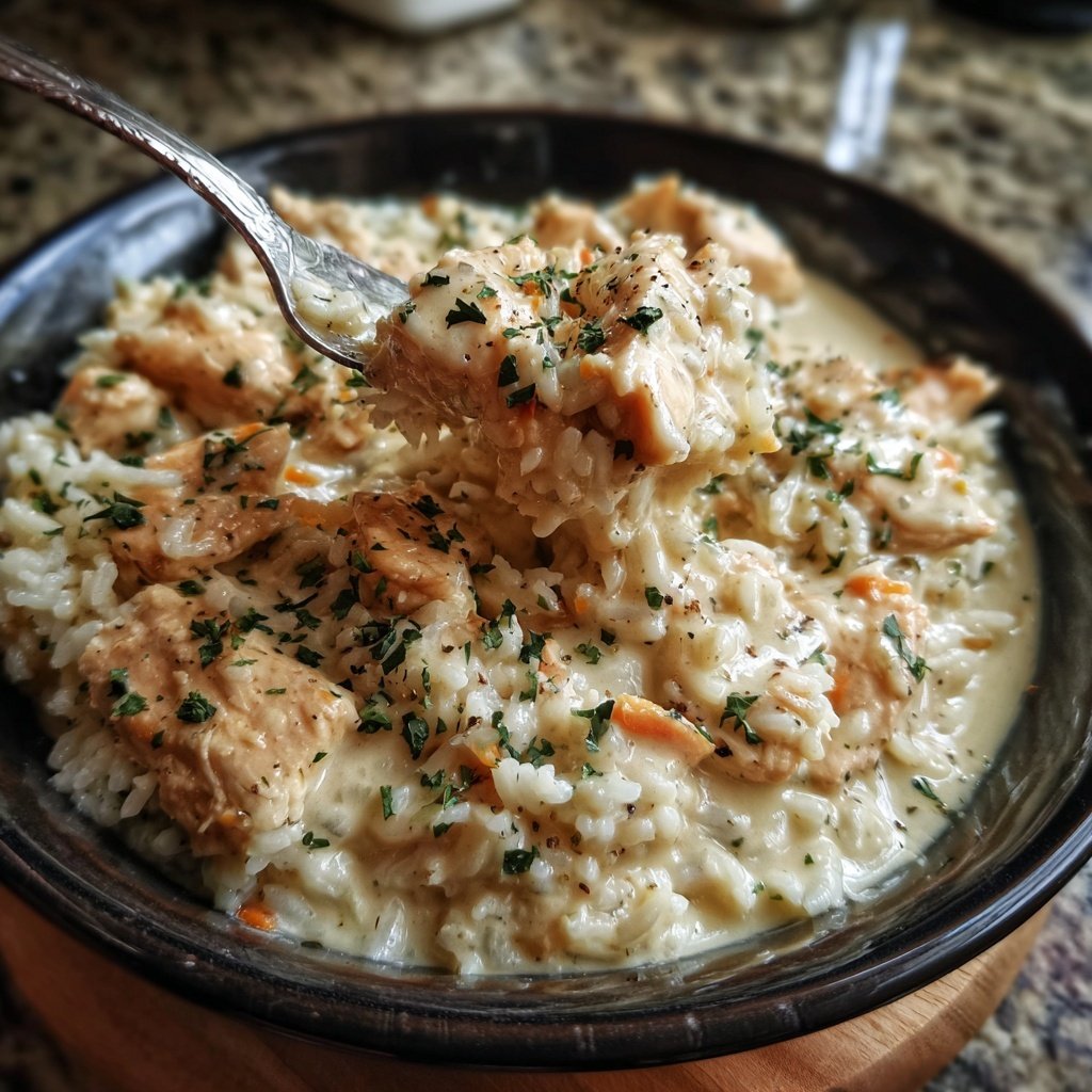 Creamy Garlic Chicken And Rice