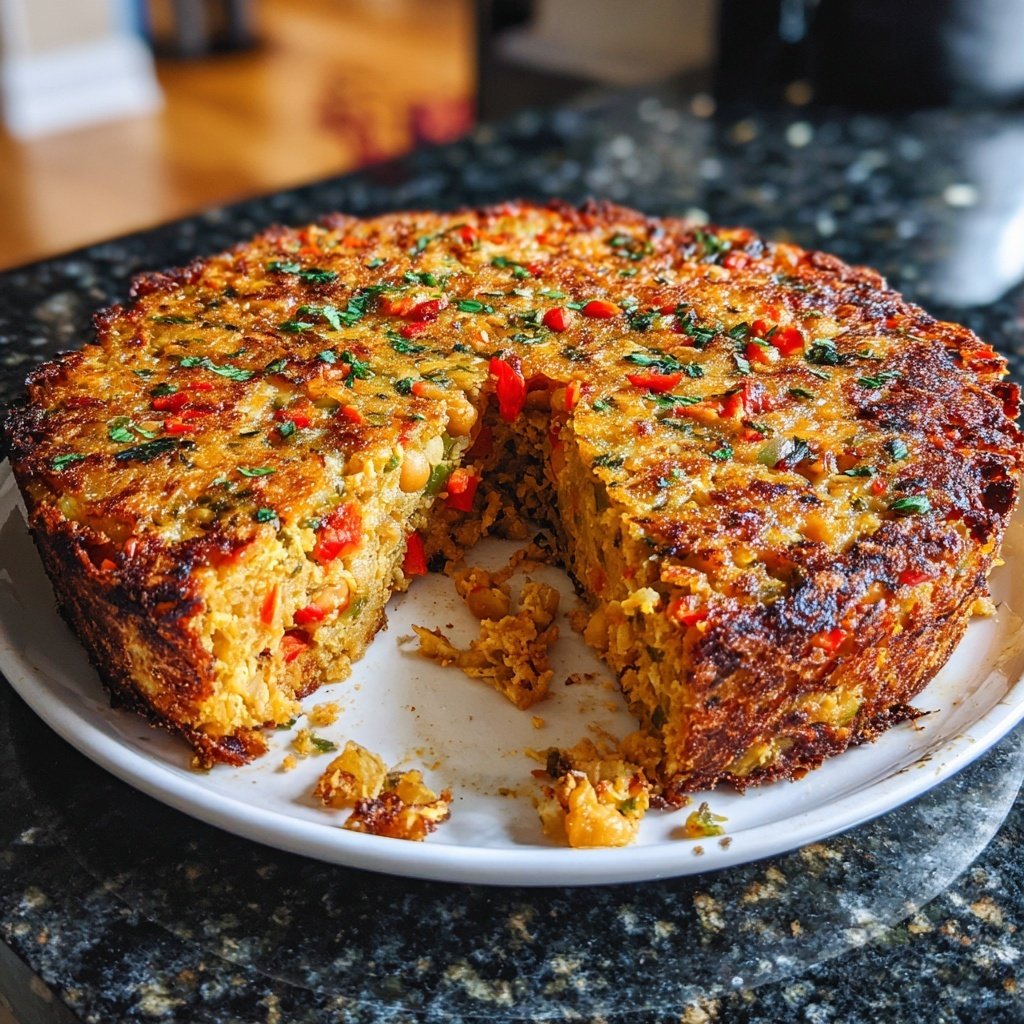 Baked Veggie Chickpea Rice Cake