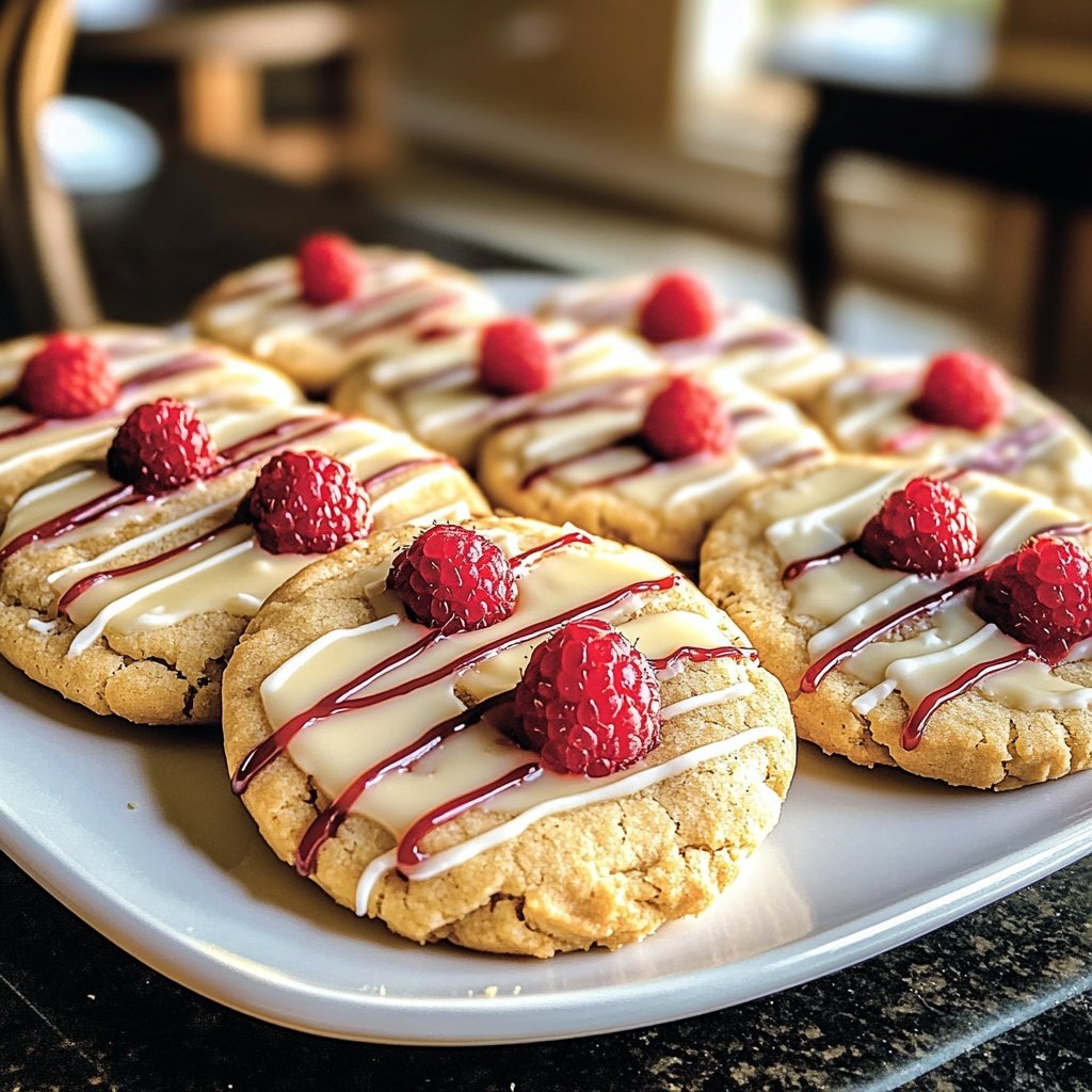 Raspberry Shortbread Cookies 🍇 | White Chocolate Drizzle Perfection